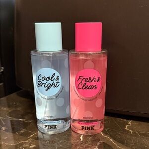 PINK Victoria's Secret Cool & Bright and Fresh & Clean Body Mist Set